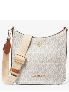 MICHAEL KORS 🤎Briley🤎 VANILLA SMALL LOGO MESSENGER CROSSBODY BAG 🌟EUC🌟